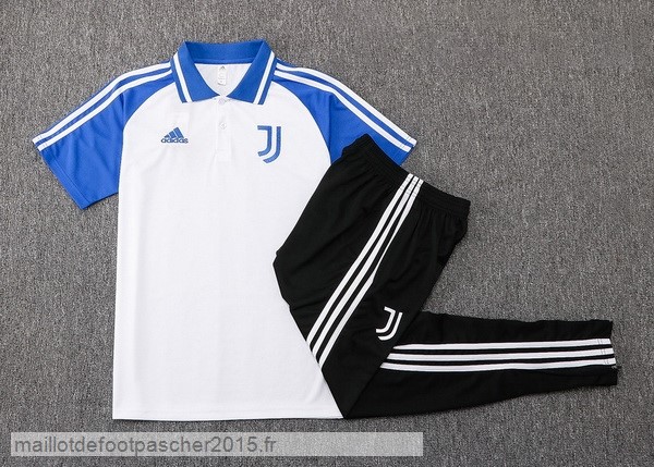 Maillot Foot Achat Ensemble Complet Polo Juventus 2021 2022 Blanc Bleu Noir