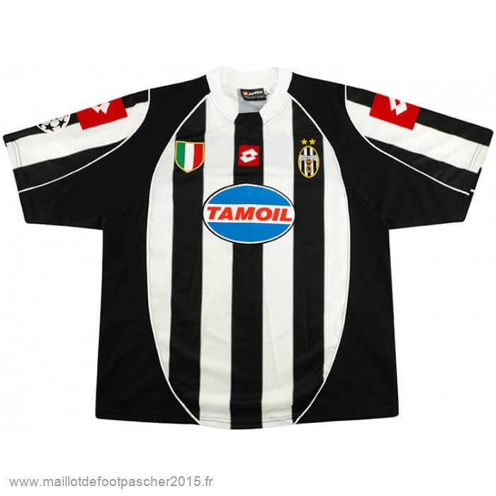 Maillot Foot Achat Domicile Maillot Juventus Rétro 2002 2003 Noir Blanc