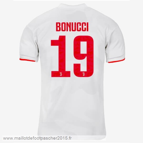 Maillot Foot Achat NO.19 Bonucci Exterieur Maillot Juventus 2019 2020 Gris Blanc
