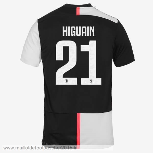 Maillot Foot Achat NO.21 Higuain Domicile Maillot Juventus 2019 2020 Blanc Noir