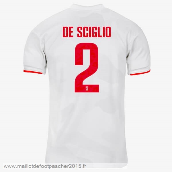 Maillot Foot Achat NO.2 De Sciglio Exterieur Maillot Juventus 2019 2020 Gris Blanc