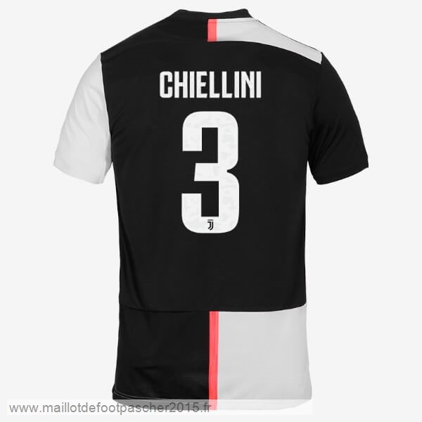 Maillot Foot Achat NO.3 Chiellini Domicile Maillot Juventus 2019 2020 Blanc Noir