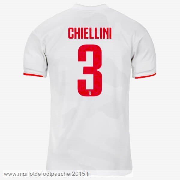 Maillot Foot Achat NO.3 Chiellini Exterieur Maillot Juventus 2019 2020 Gris Blanc