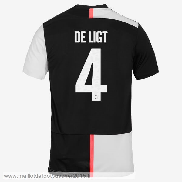 Maillot Foot Achat NO.4 De Ligt Domicile Maillot Juventus 2019 2020 Blanc Noir