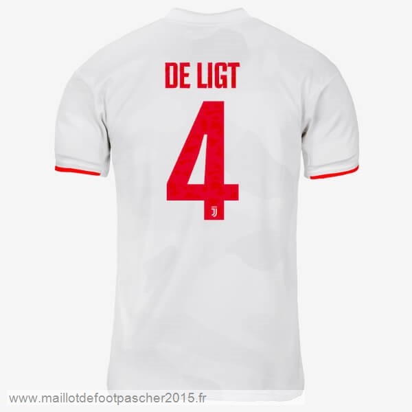 Maillot Foot Achat NO.4 De Ligt Exterieur Maillot Juventus 2019 2020 Gris Blanc