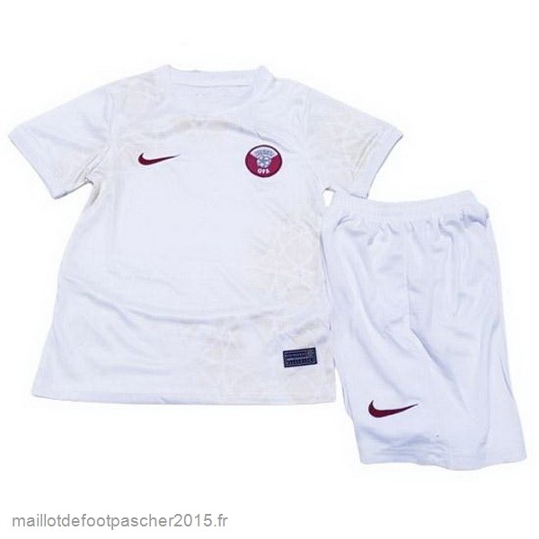 Maillot Foot Achat Exterieur Conjunto De Enfant Katar 2022 Blanc
