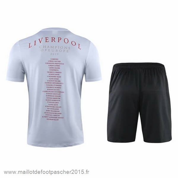 Maillot Foot Achat Entrainement Conjunto Completo Liverpool 2019 2020 Blanc Noir Rouge