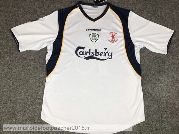 Maillot Foot Achat NO.10 Owen European Super Cup Domicile Maillot Liverpool Rétro 2005 Blanc