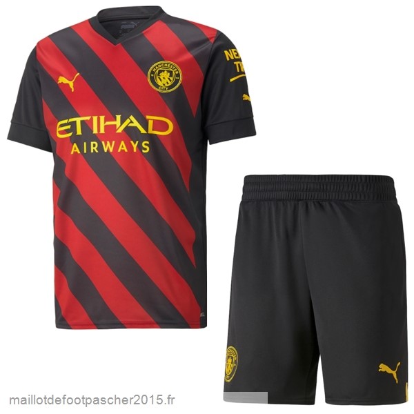 Maillot Foot Achat Exterieur Conjunto De Enfant Manchester City 2022 2023 Rouge Noir