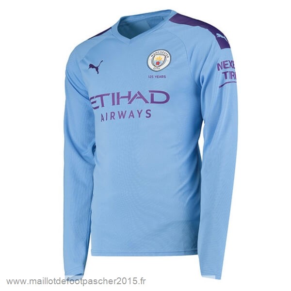 Maillot Foot Achat Domicile Manches Longues Manchester City 2019 2020 Bleu