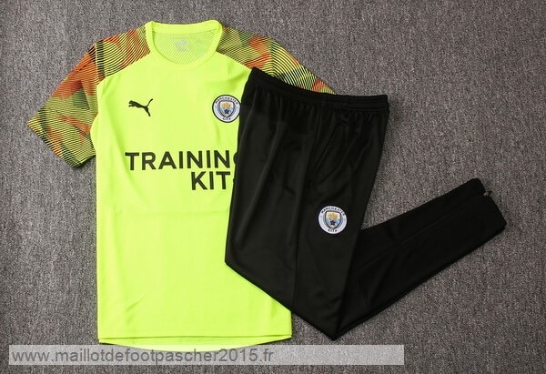 Maillot Foot Achat Entrainement Conjunto Completo Manchester City 2019 2020 Vert Noir