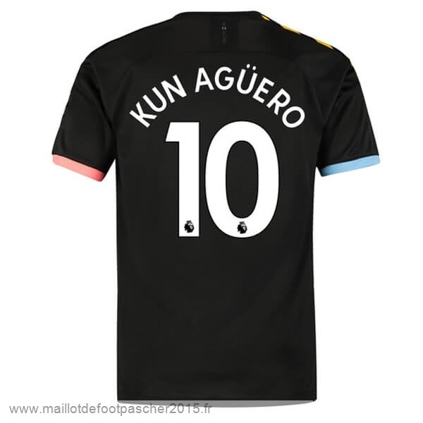 Maillot Foot Achat NO.10 Kun Aguero Exterieur Maillot Manchester City 2019 2020 Noir