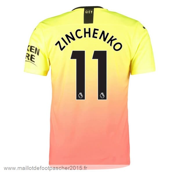 Maillot Foot Achat NO.11 Zinchenko Third Maillot Manchester City 2019 2020 Orange