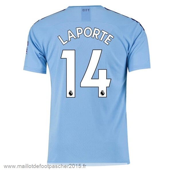 Maillot Foot Achat NO.14 Laporte Domicile Maillot Manchester City 2019 2020 Bleu