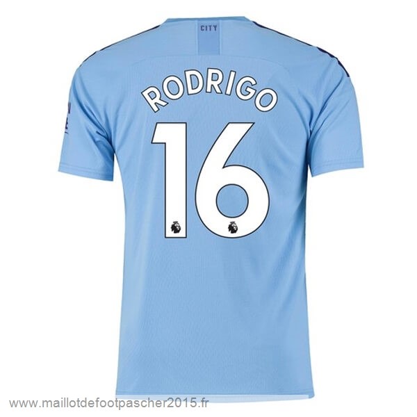 Maillot Foot Achat NO.16 Rodrigo Domicile Maillot Manchester City 2019 2020 Bleu