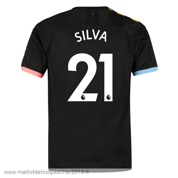 Maillot Foot Achat NO.21 Silva Exterieur Maillot Manchester City 2019 2020 Noir