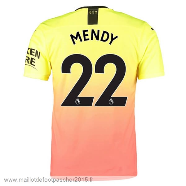 Maillot Foot Achat NO.22 Mendy Third Maillot Manchester City 2019 2020 Orange