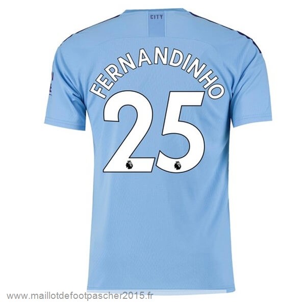Maillot Foot Achat NO.25 Fernandinho Domicile Maillot Manchester City 2019 2020 Bleu