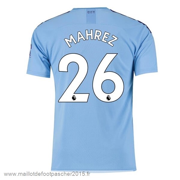 Maillot Foot Achat NO.26 Mahrez Domicile Maillot Manchester City 2019 2020 Bleu