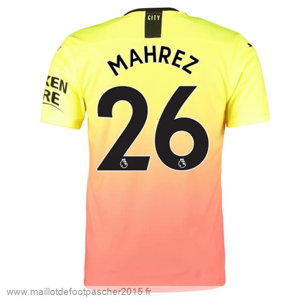 Maillot Foot Achat NO.26 Mahrez Third Maillot Manchester City 2019 2020 Orange