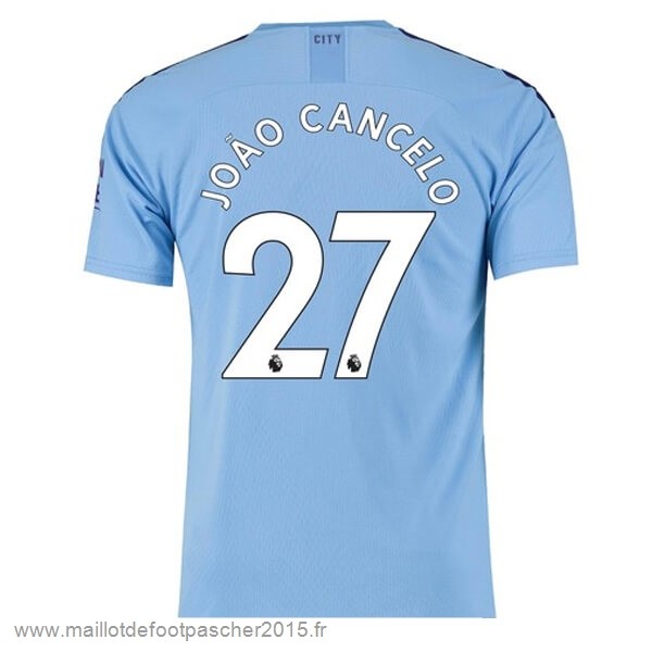 Maillot Foot Achat NO.27 Cancelo Domicile Maillot Manchester City 2019 2020 Bleu