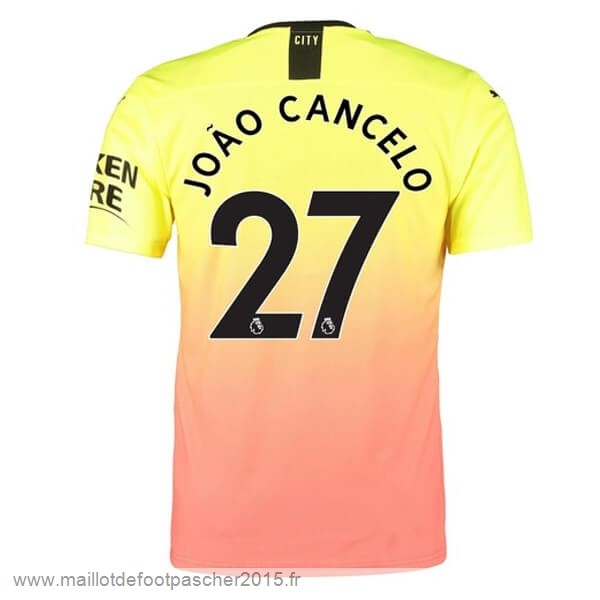 Maillot Foot Achat NO.27 Cancelo Third Maillot Manchester City 2019 2020 Orange