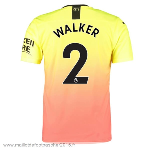 Maillot Foot Achat NO.2 Walker Third Maillot Manchester City 2019 2020 Orange