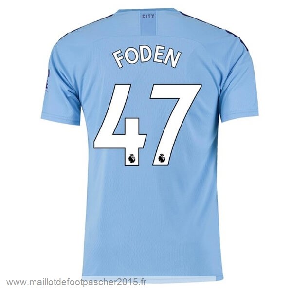 Maillot Foot Achat NO.47 Foden Domicile Maillot Manchester City 2019 2020 Bleu