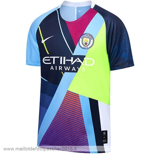 Maillot Foot Achat Édition commémorative Maillot Manchester City 2019 2020 Bleu Clair