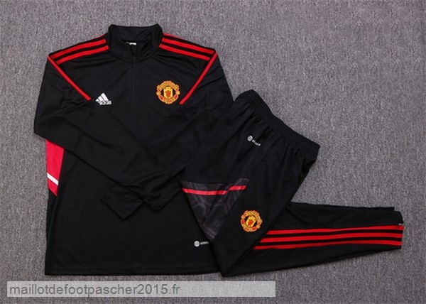 Maillot Foot Achat Survêtements Enfant Manchester United 2022 2023 Noir Rouge