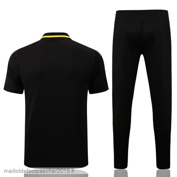 Maillot Foot Achat Ensemble Complet Polo Manchester United 2022 2023 Noir Jaune