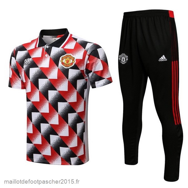 Maillot Foot Achat Ensemble Complet Polo Manchester United 2022 2023 Rouge Blanc Noir