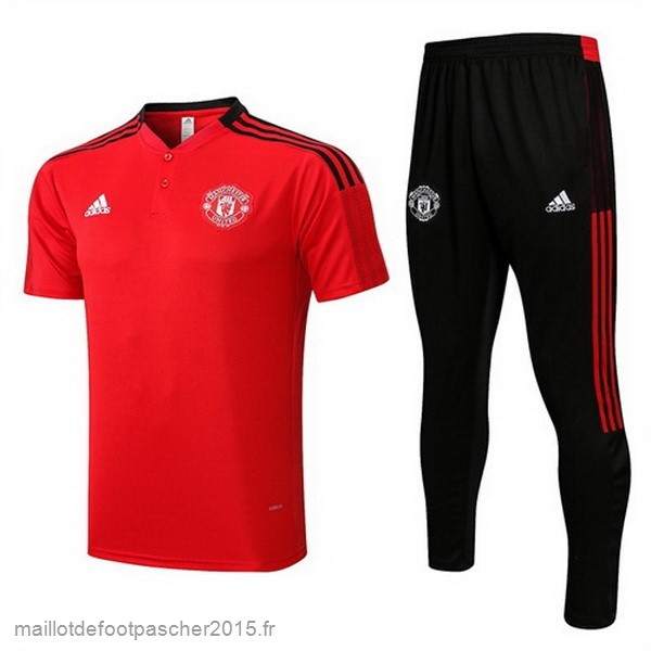 Maillot Foot Achat Ensemble Complet Polo Manchester United 2022 2023 Rouge Noir