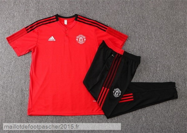 Maillot Foot Achat Ensemble Complet Polo Manchester United 2022 2023 Rouge Noir