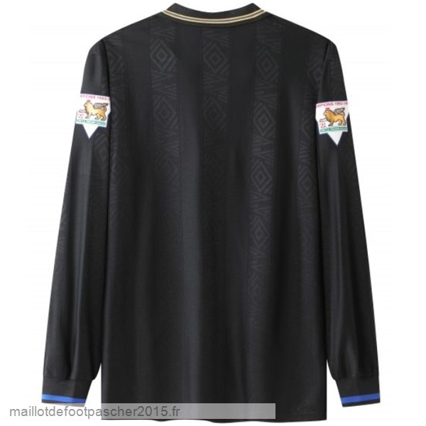Maillot Foot Achat Exterieur Manches Longues Manchester United Rétro 1992 1994 Vert Noir
