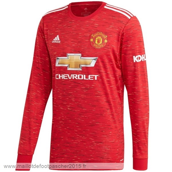 Maillot Foot Achat Domicile Manches Longues Manchester United 2020 2021 Rouge
