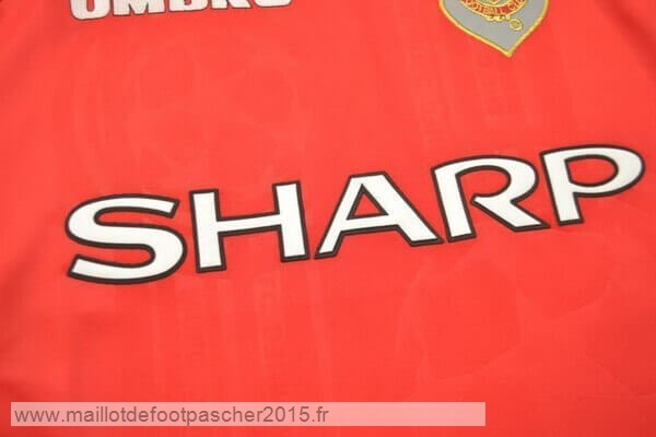 Maillot Foot Achat Domicile Manches Longues Manchester United Rétro 1999 Rouge