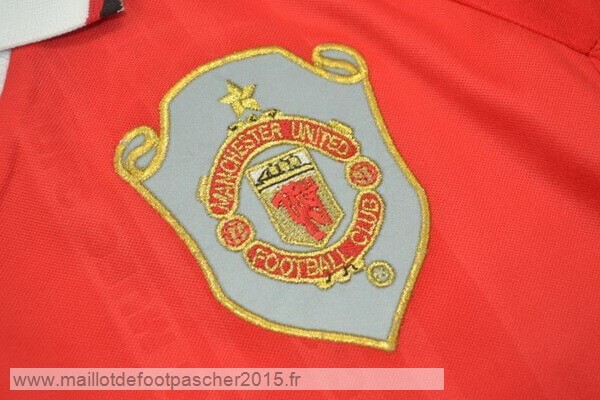 Maillot Foot Achat Domicile Manches Longues Manchester United Rétro 1999 Rouge
