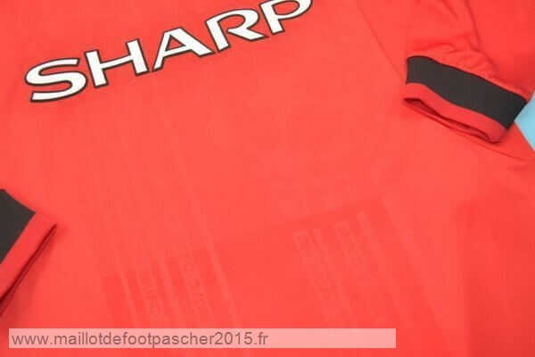 Maillot Foot Achat Domicile Manches Longues Manchester United Rétro 1999 Rouge