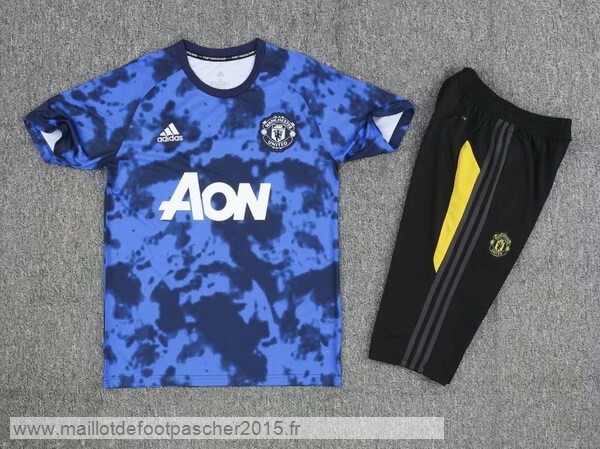 Maillot Foot Achat Entrainement Conjunto Completo Manchester United 2019 2020 Bleu