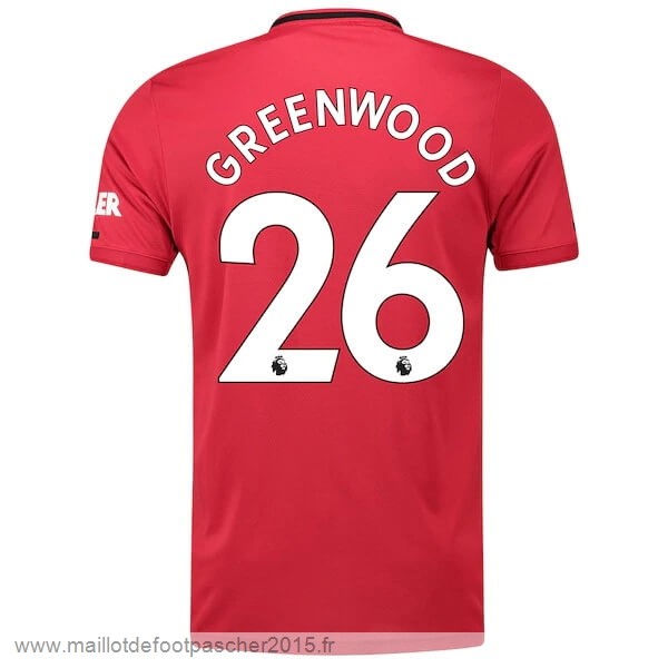 Maillot Foot Achat NO.26 Greenwood Domicile Maillot Manchester United 2019 2020 Rouge
