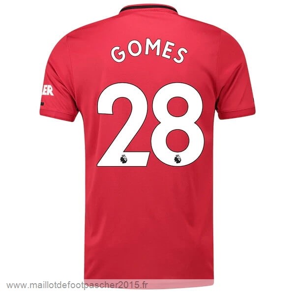 Maillot Foot Achat NO.28 Gomes Domicile Maillot Manchester United 2019 2020 Rouge