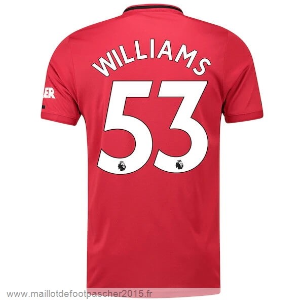 Maillot Foot Achat NO.53 Williams Domicile Maillot Manchester United 2019 2020 Rouge