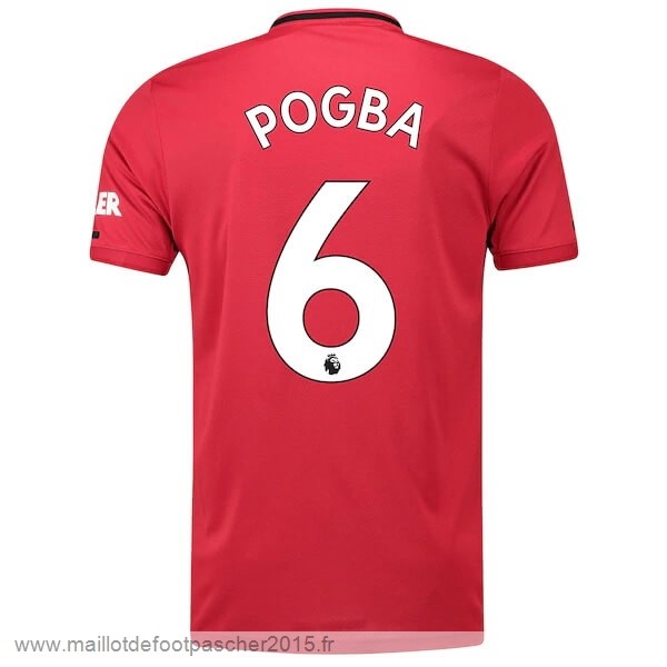 Maillot Foot Achat NO.6 Pogba Domicile Maillot Manchester United 2019 2020 Rouge