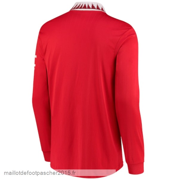 Maillot Foot Achat Thailande Domicile Manches Longues Manchester United 2022 2023 Rouge