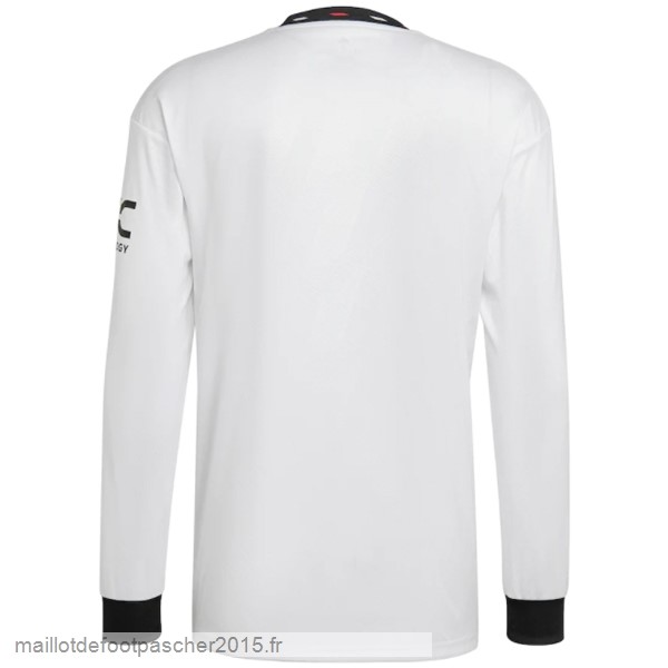 Maillot Foot Achat Thailande Exterieur Manches Longues Manchester United 2022 2023 Blanc