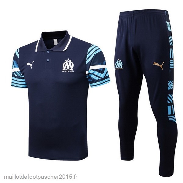 Maillot Foot Achat Ensemble Complet Polo Marseille 2022 2023 Bleu Marine