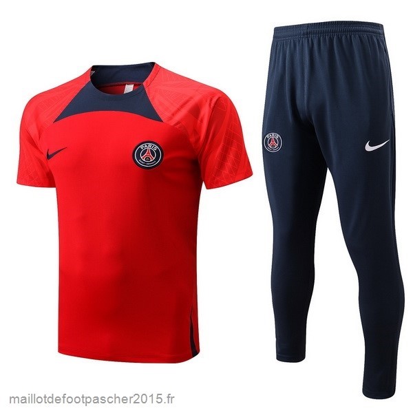 Maillot Foot Achat Entrainement Ensemble Complet Paris Saint Germain 2022 2023 Rouge Bleu