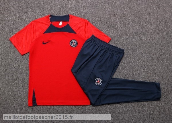 Maillot Foot Achat Entrainement Ensemble Complet Paris Saint Germain 2022 2023 Rouge Bleu