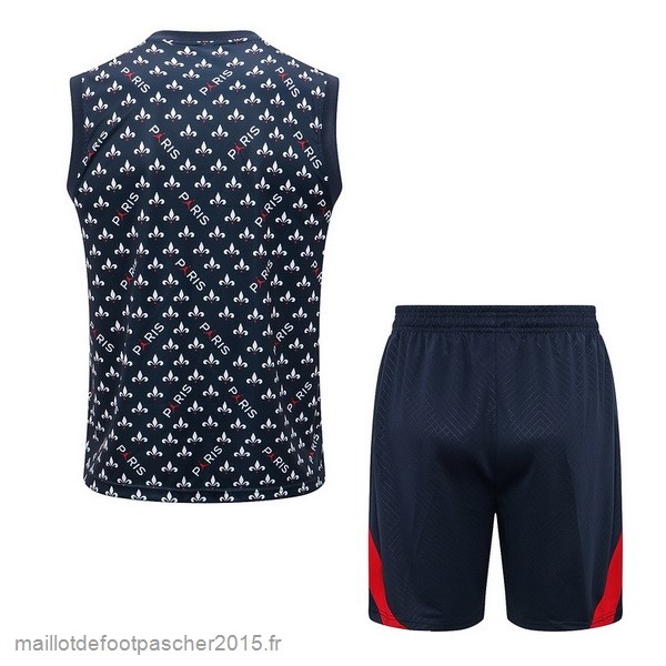 Maillot Foot Achat Entrainement Sans Manches Ensemble Complet Paris Saint Germain 2022 2023 Bleu